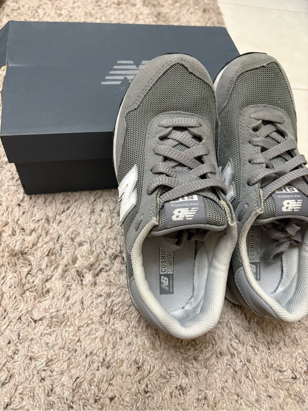 New Balance Gray Mesh & Suede Trainers